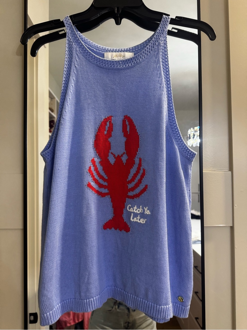Lilly Pulitzer Lavender Knit Tank with Red Lobster Graphic